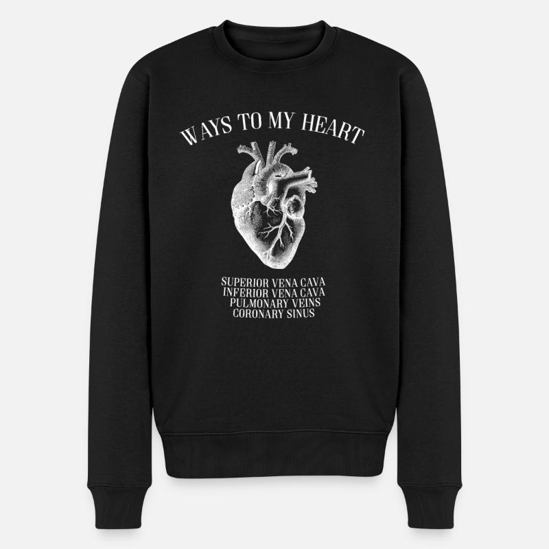 Vintage Wege Herz Ärzte Krankenschwester Geschenk - Männer Premium Bio Pullover - Schwarz