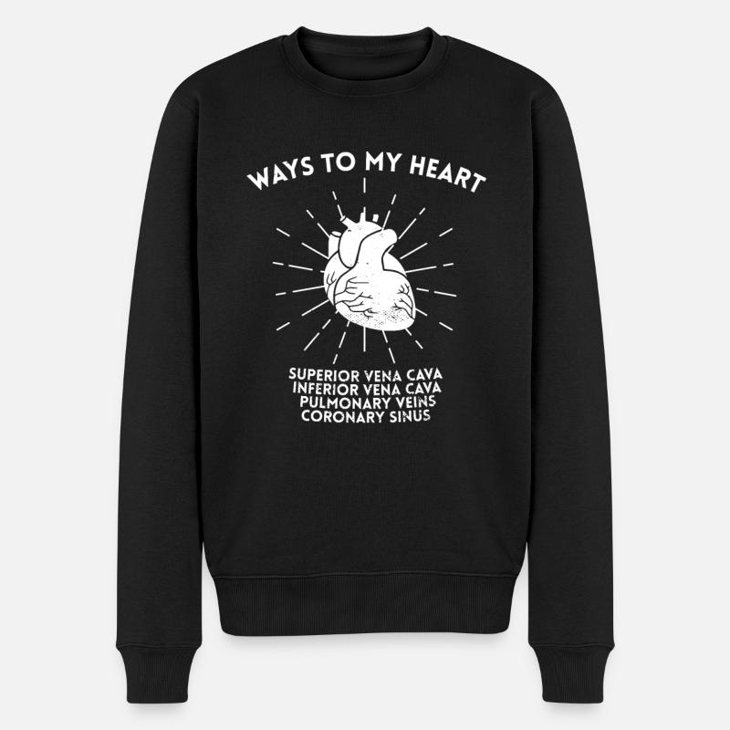 Vintage Wege Herz Ärzte Krankenschwester Geschenk - Männer Premium Bio Pullover - Schwarz