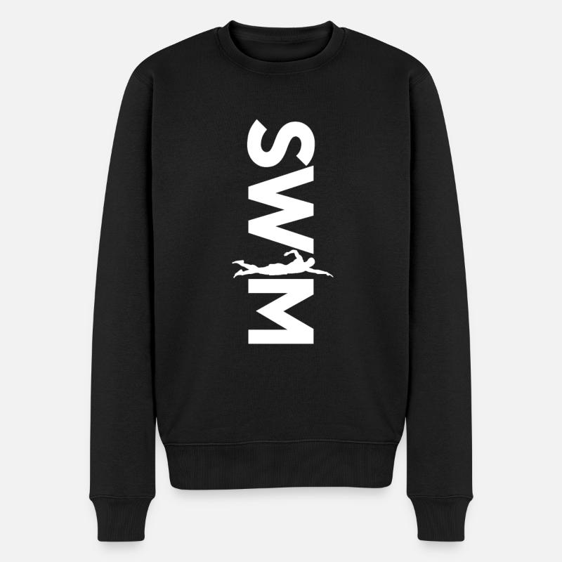Swim Wasser Schwimmen Kraulen Schwimmer Geschenk - Männer Premium Bio Pullover - Schwarz