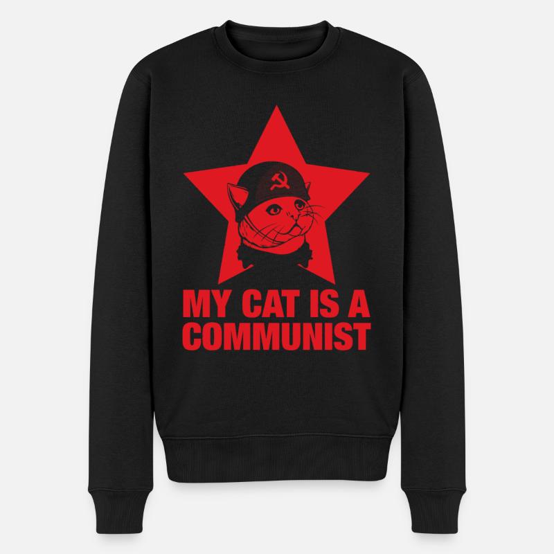 Mon chat est un communiste - Pull Premium bio Homme - noir