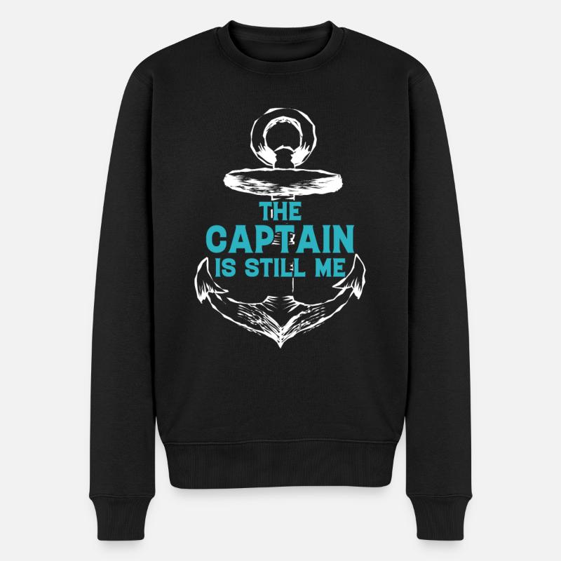 Der Kapitän Bin Immer Noch Ich - Bootsführer - Männer Premium Bio Pullover - Schwarz