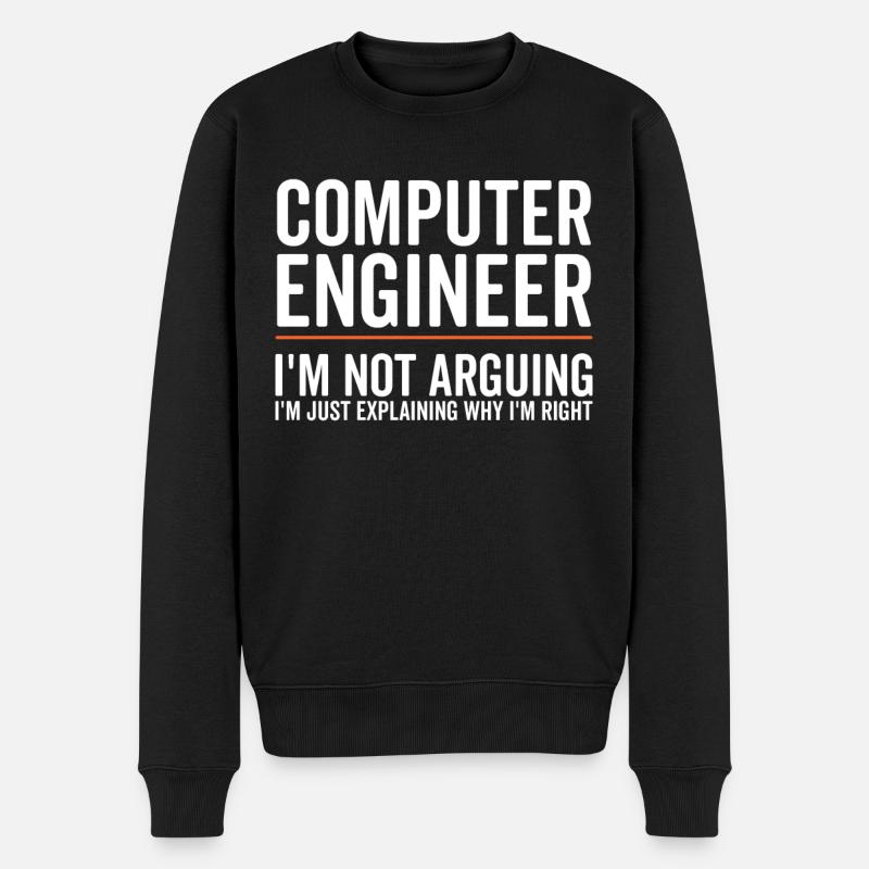 I Explain Only - Computer Engineer - Men's Premium Organic Jumper - black