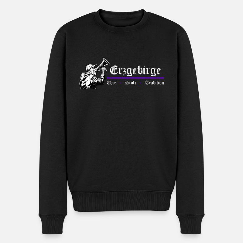 Erzgebirge Ehre Stolz Tradition - Männer Premium Bio Pullover - Schwarz