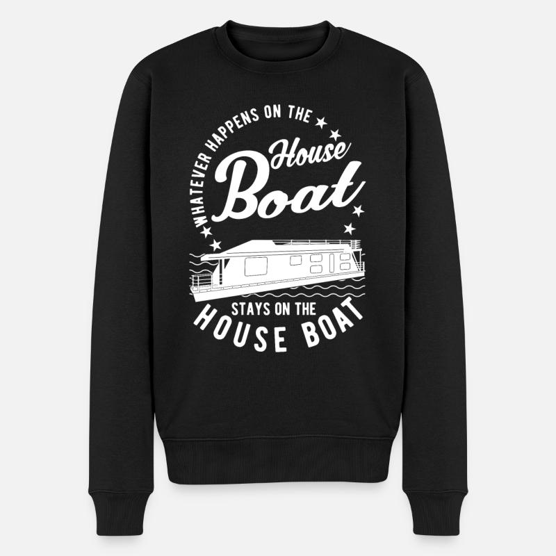Was Auch Immer Auf Dem Hausboot Passiert - Männer Premium Bio Pullover - Schwarz