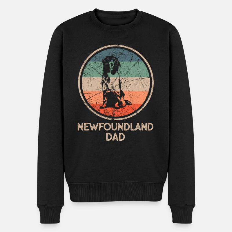 Chien - Vintage Newfoundland Dad - Pull Premium bio Homme - noir