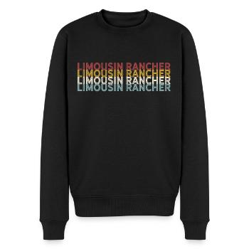 Rinder Züchter - Vintage Kuh Limousin Rancher - Männer Premium Bio Pullover - Schwarz - Vorne - Nico (187cm)