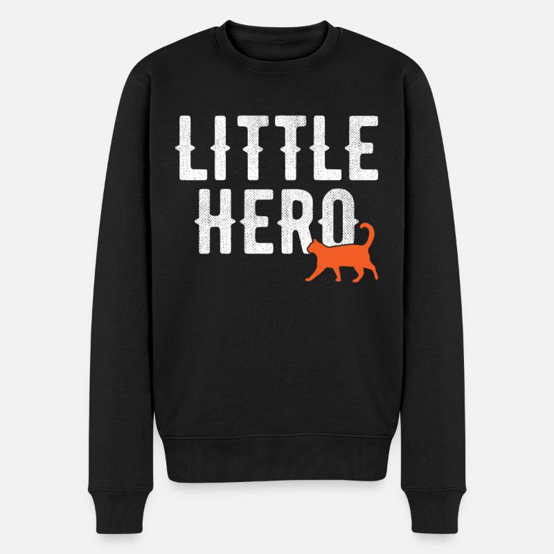 Petit Héros - Chat Animal Mignon - Pull Premium bio Homme - noir