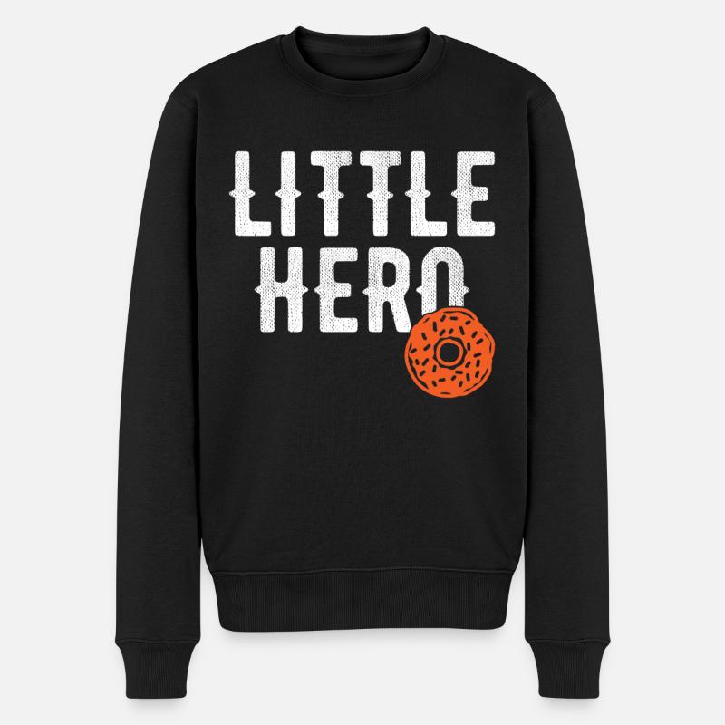Kleiner Held - Süßer Donut - Männer Premium Bio Pullover - Schwarz