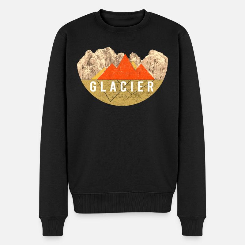 Weinlese - Glacier Nationalpark - Männer Premium Bio Pullover - Schwarz