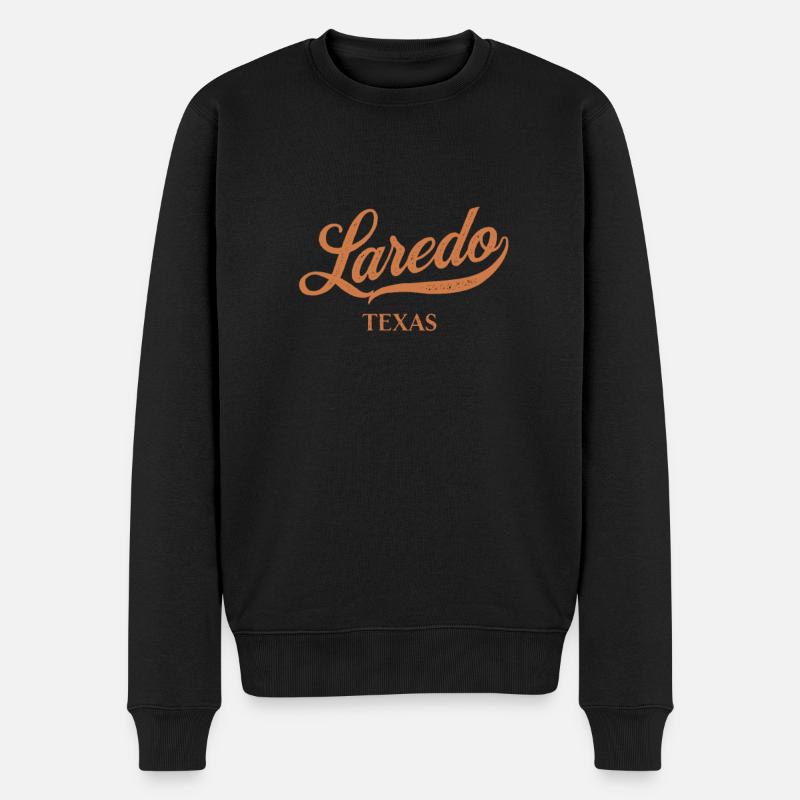 Retro USA Texas Vintage Laredo - Männer Premium Bio Pullover - Schwarz