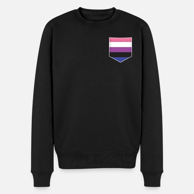 LGBTQ Gender Fluid Pride Flag Tasche - Männer Premium Bio Pullover - Schwarz