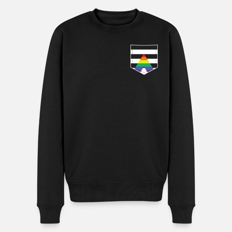 Sac drapeau LGBTQ Straight Ally Pride - Pull Premium bio Homme - noir