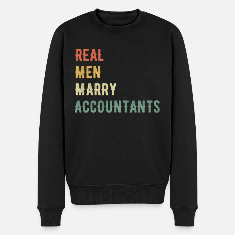 Echte Männer Heiraten Buchhalter - Männer Premium Bio Pullover - Schwarz