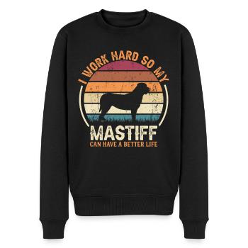 Travaillez dur - Retro Mastiff - Pull Premium bio Homme - noir - Devant - Nico (187cm)