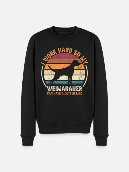 Arbeit Hart - Retro Weimaranerer - Men's Premium Organic Jumper - black