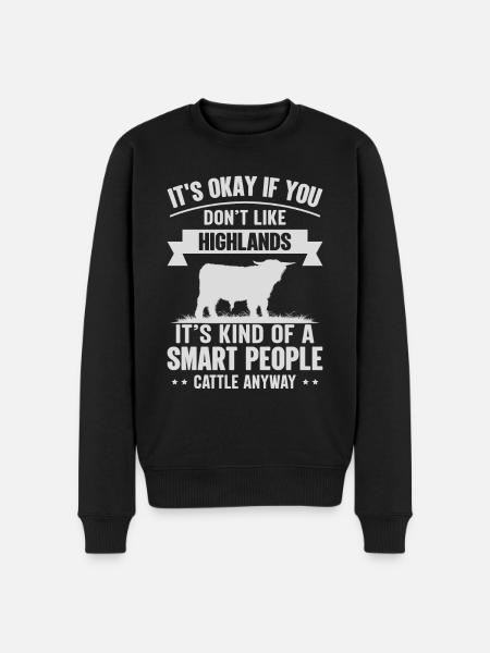 Smart People - Cow Highlands - Men's Premium Organic Jumper - black