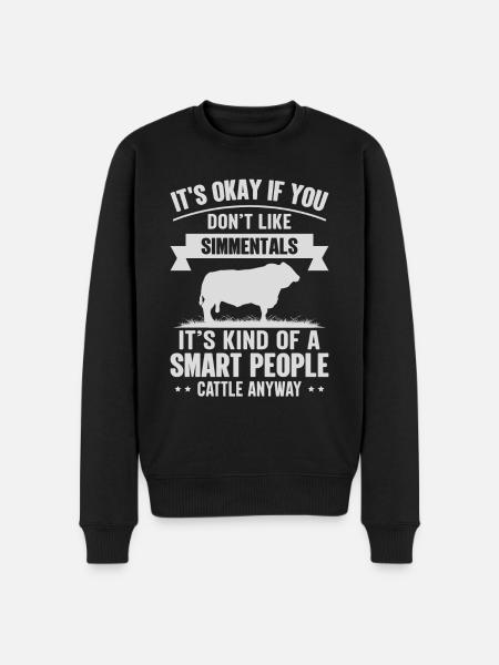 Smart people - Simmental cow - Men's Premium Organic Jumper - black