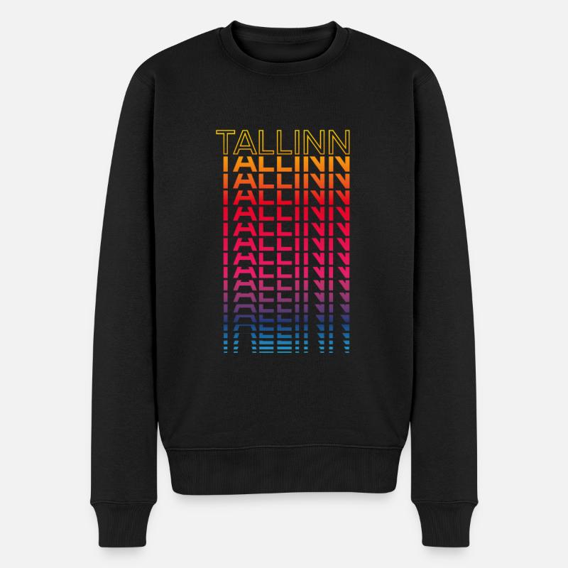 Ville rétro nostalgique - Rainbow Tallinn - Pull Premium bio Homme - noir