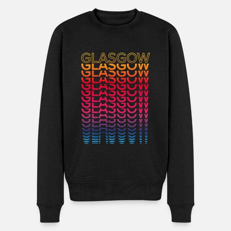 Ville rétro nostalgique - Rainbow Glasgow - Pull Premium bio Homme - noir