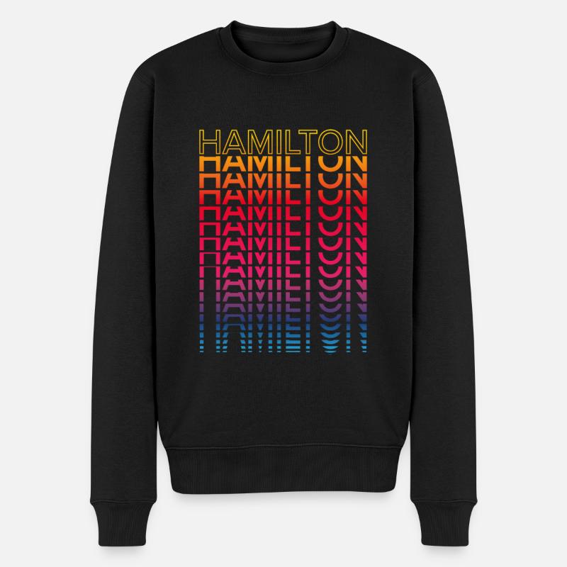 Ville rétro nostalgique - Rainbow Hamilton - Pull Premium bio Homme - noir