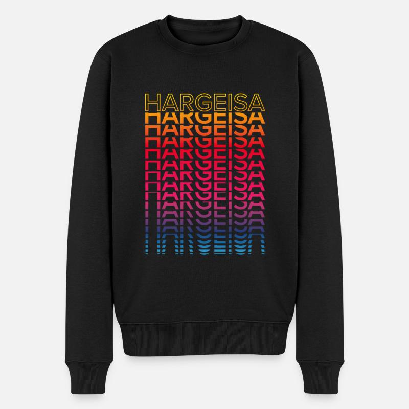 Retro Nostalgisch Stadt - Regenbogen Hargeisa - Männer Premium Bio Pullover - Schwarz