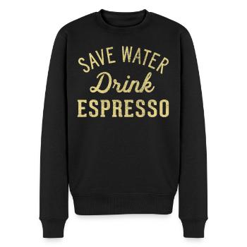 Sparen Sie Wasser, Trinken Sie Espresso - Männer Premium Bio Pullover - Schwarz - Vorne - Nico (187cm)