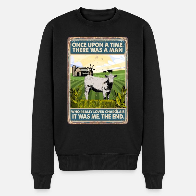 Race de vache Charolais aimé - Pull Premium bio Homme - noir