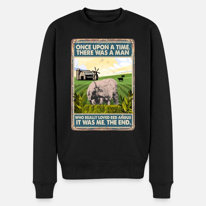 Kuhrasse Liebte Rote Angus - Männer Premium Bio Pullover - Schwarz