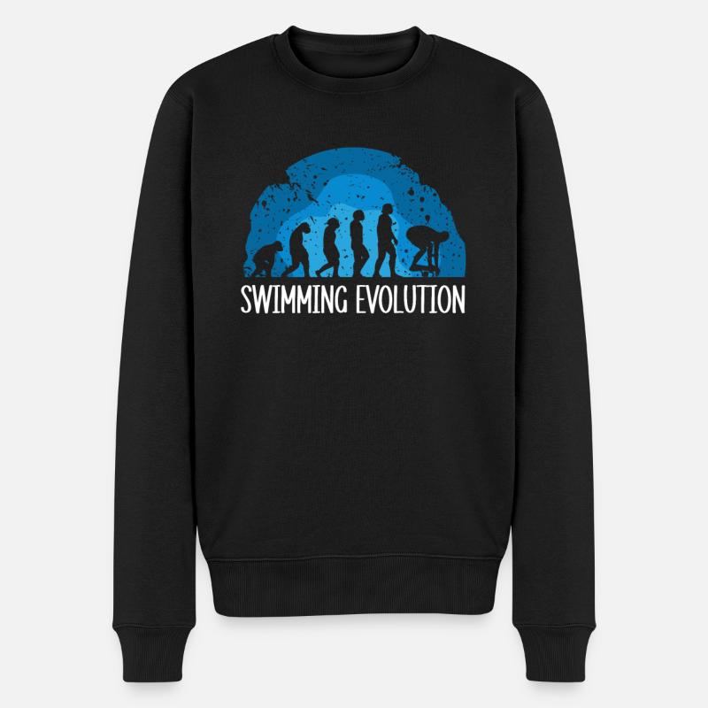 Schwimmer Präsent Wassersport Schwimmen Tauchen - Männer Premium Bio Pullover - Schwarz