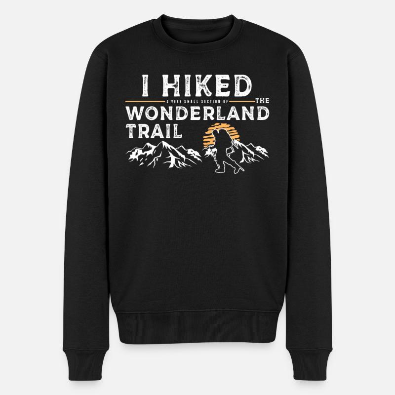 Wanderte - Wunderland Trail - Männer Premium Bio Pullover - Schwarz