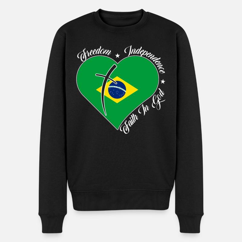Liberté Foi en Dieu - Brésil - Pull Premium bio Homme - noir
