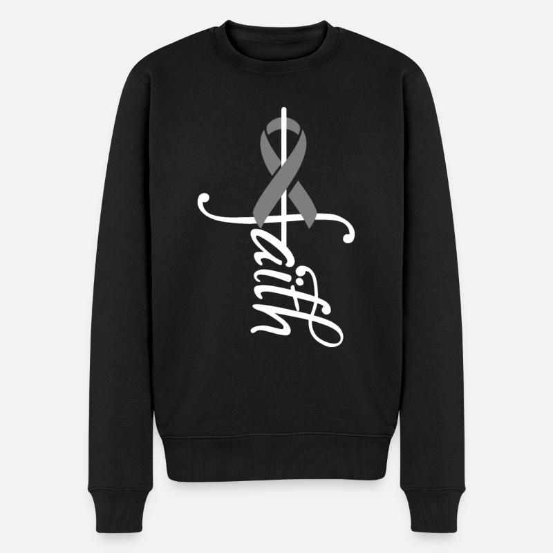 Band-Asthma-Bewusstsein - Männer Premium Bio Pullover - Schwarz
