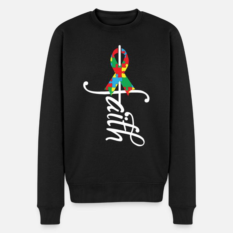Ribbon Autism Awareness - Männer Premium Bio Pullover - Schwarz