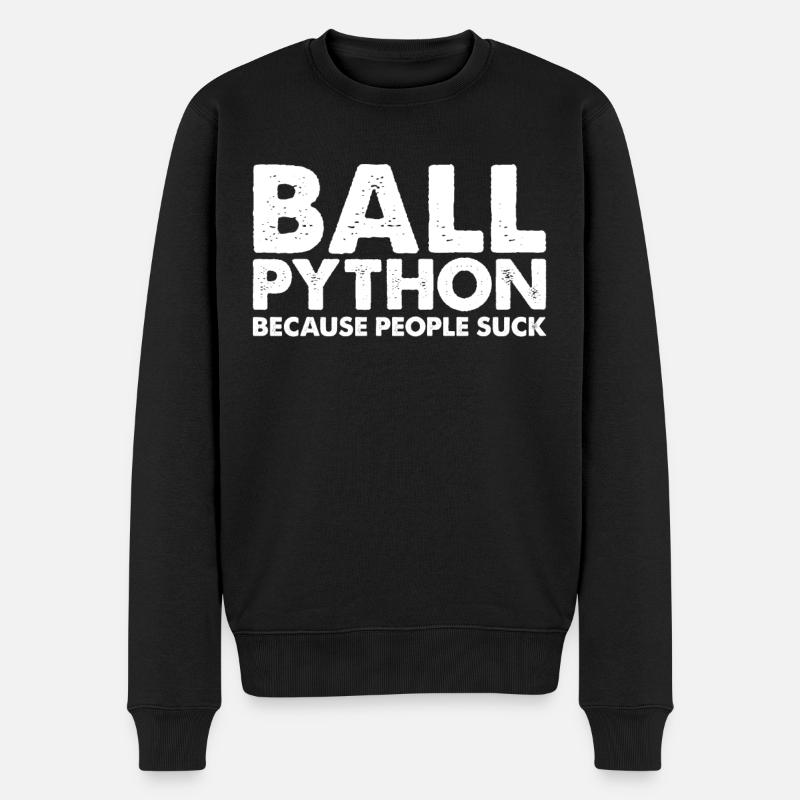 Menschen Saugen Königspythonschlange - Männer Premium Bio Pullover - Schwarz
