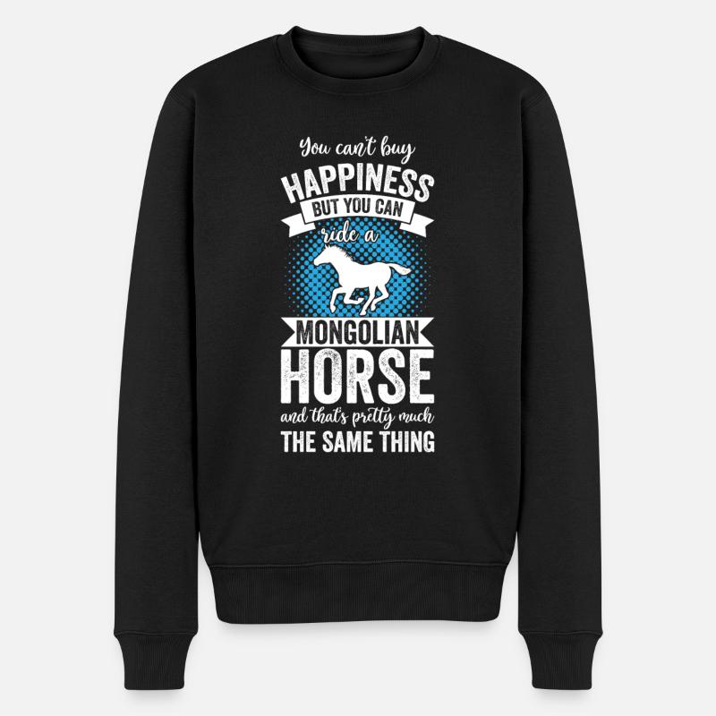 Équitation - Cheval mongol - Pull Premium bio Homme - noir