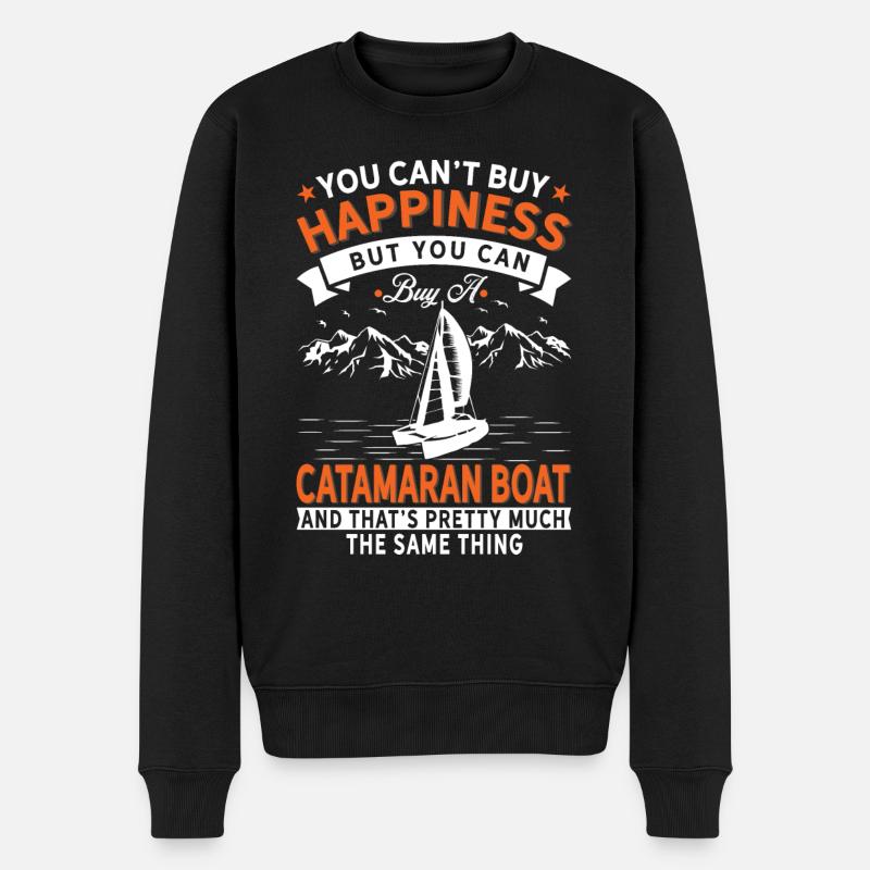 Je ne peux pas acheter du bonheur, mais catamaran - Pull Premium bio Homme - noir