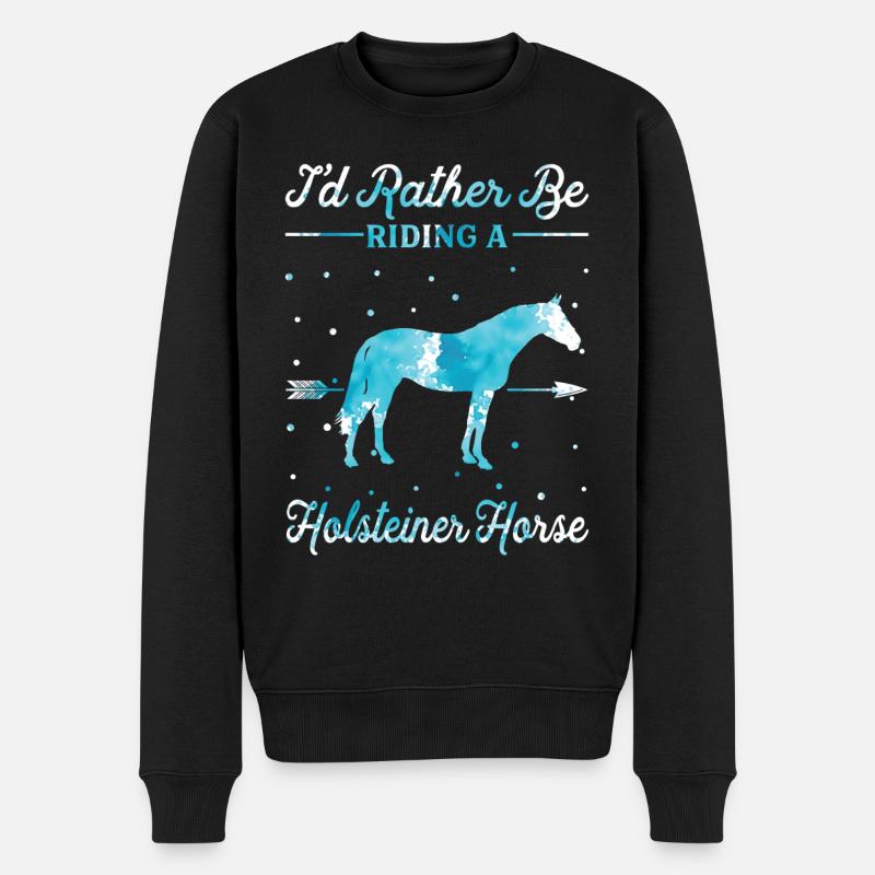 Monter un cheval Holsteiner - Pull Premium bio Homme - noir