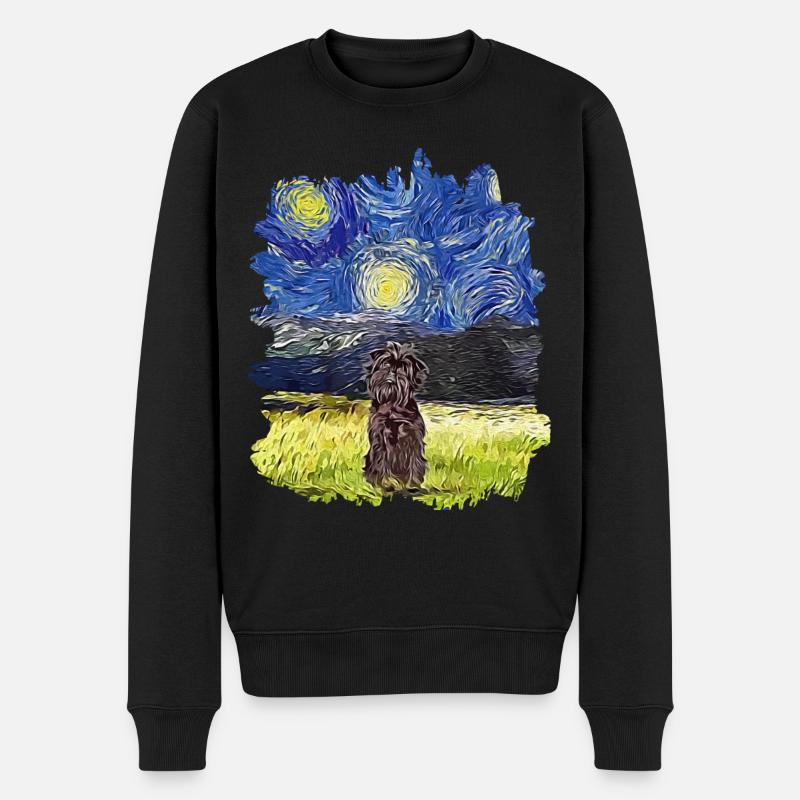 Nuit étoilée - Affenpinscher - Pull Premium bio Homme - noir