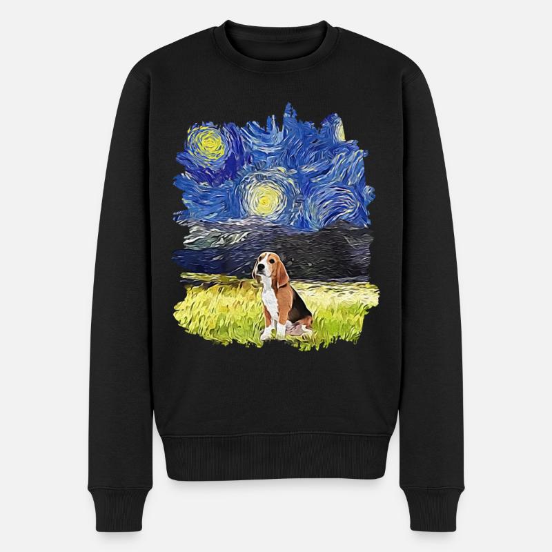 Nuit étoilée - Beagle - Pull Premium bio Homme - noir