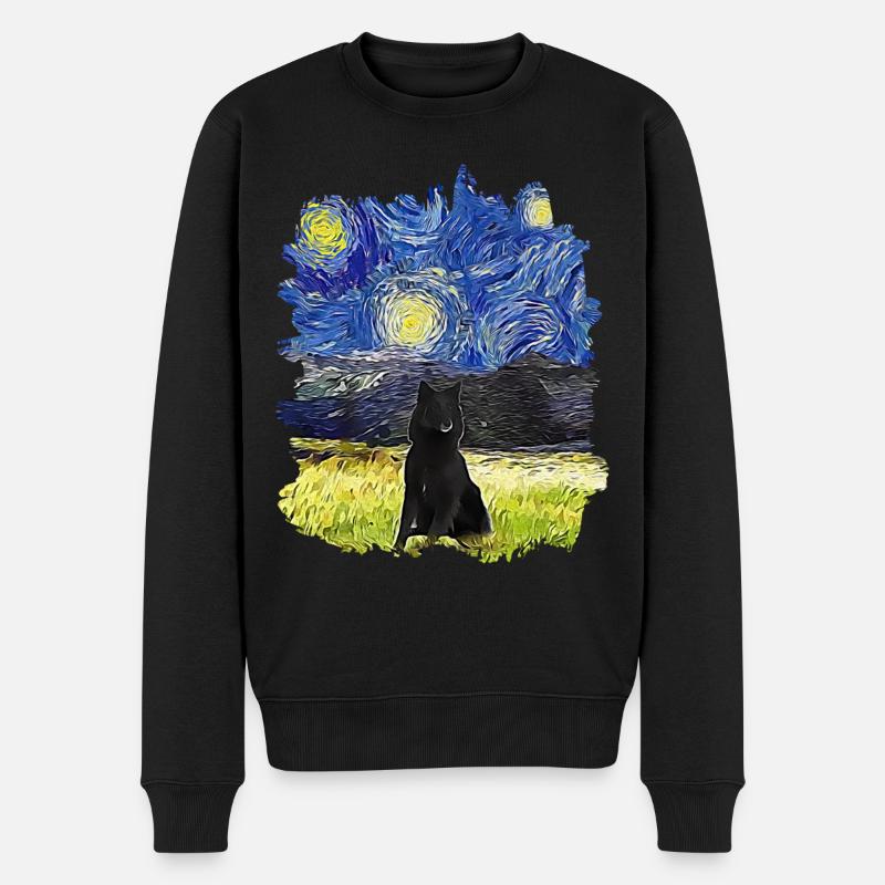 Nuit étoilée - Shetland Sheepdog - Pull Premium bio Homme - noir
