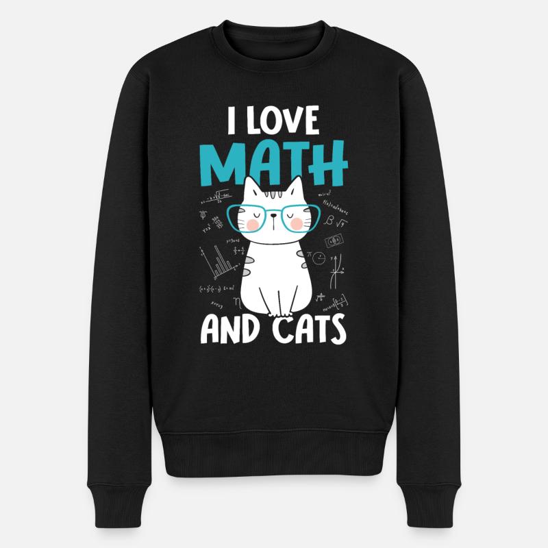 J’aime les chats - Math - Pull Premium bio Homme - noir