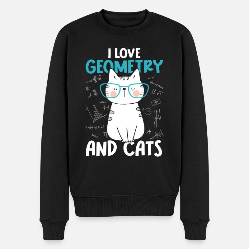 I Love Cats - Géométrie - Pull Premium bio Homme - noir