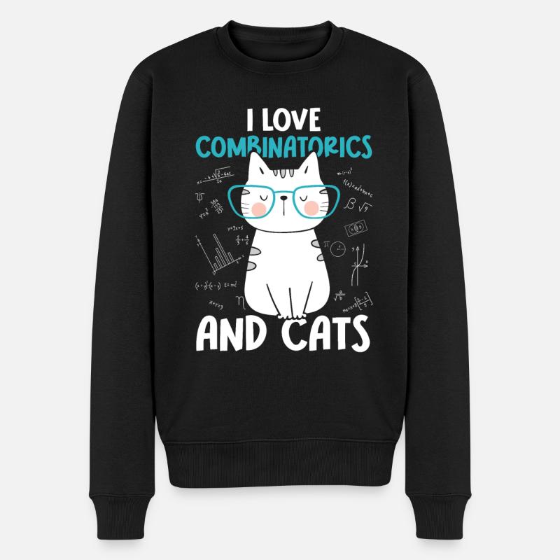 J’aime les chats - Combinatoire - Pull Premium bio Homme - noir