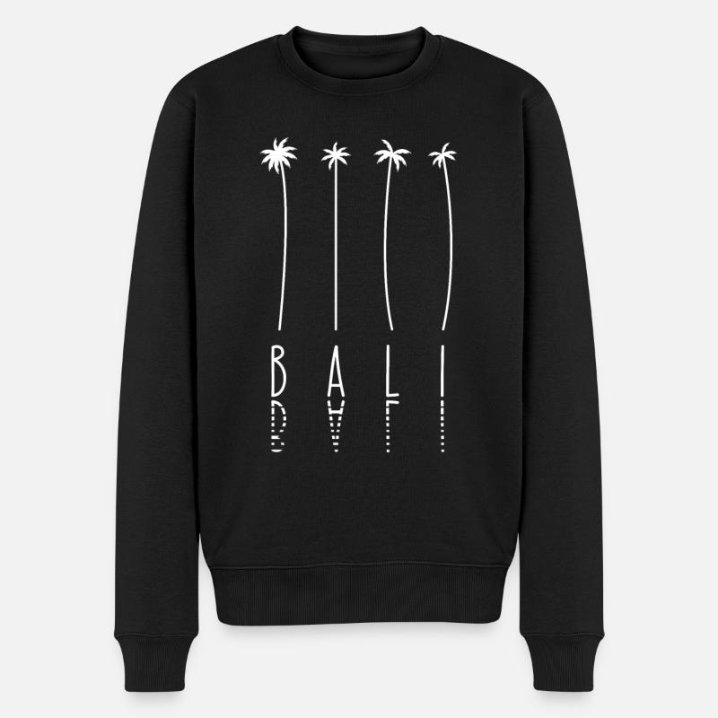 Palm - Île Indonésie Bali - Pull Premium bio Homme - noir