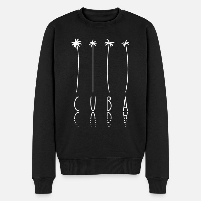 Palmenurlaub - Insel Kuba - Männer Premium Bio Pullover - Schwarz