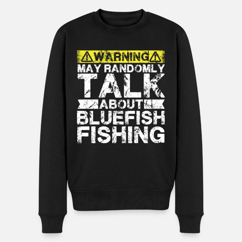 Angeln - Bluefish -Fisch - Männer Premium Bio Pullover - Schwarz
