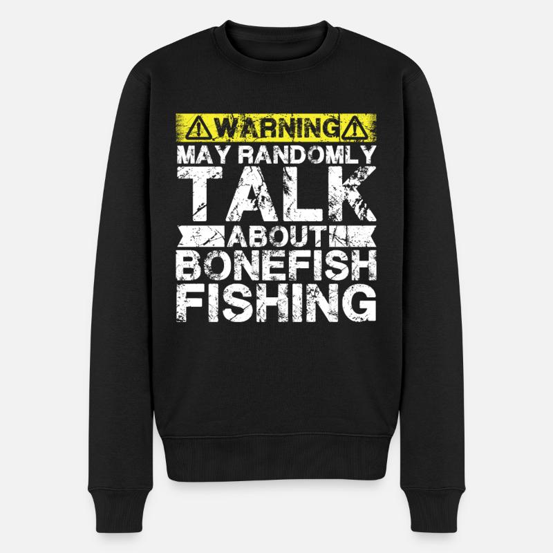 Pêche - Bonefish -Poisson - Pull Premium bio Homme - noir