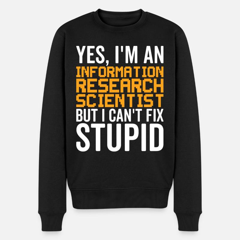 Stupide - Chercheur en information - Pull Premium bio Homme - noir
