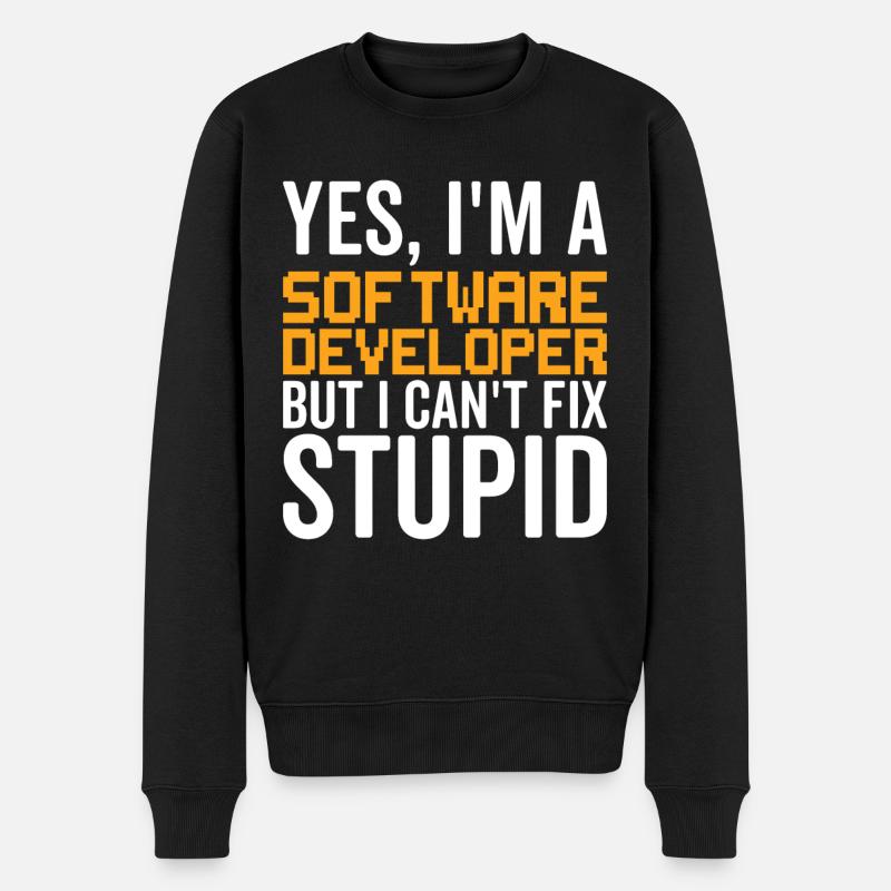 Stupid - Software Developer - Men's Premium Organic Jumper - black