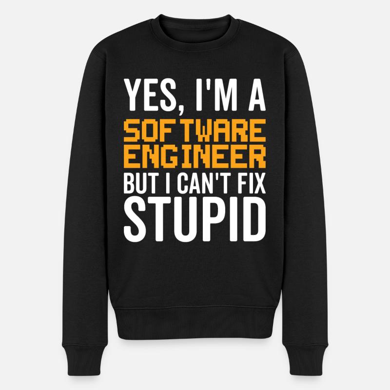 Stupid Software Engineer - Men's Premium Organic Jumper - black